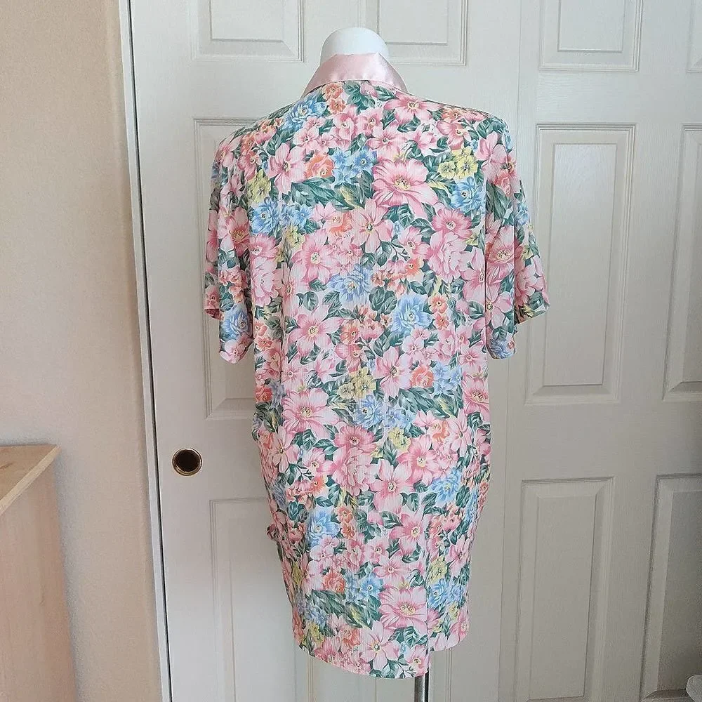 Vintage Victoria's Secret gold label oversized floral nightgown M/L